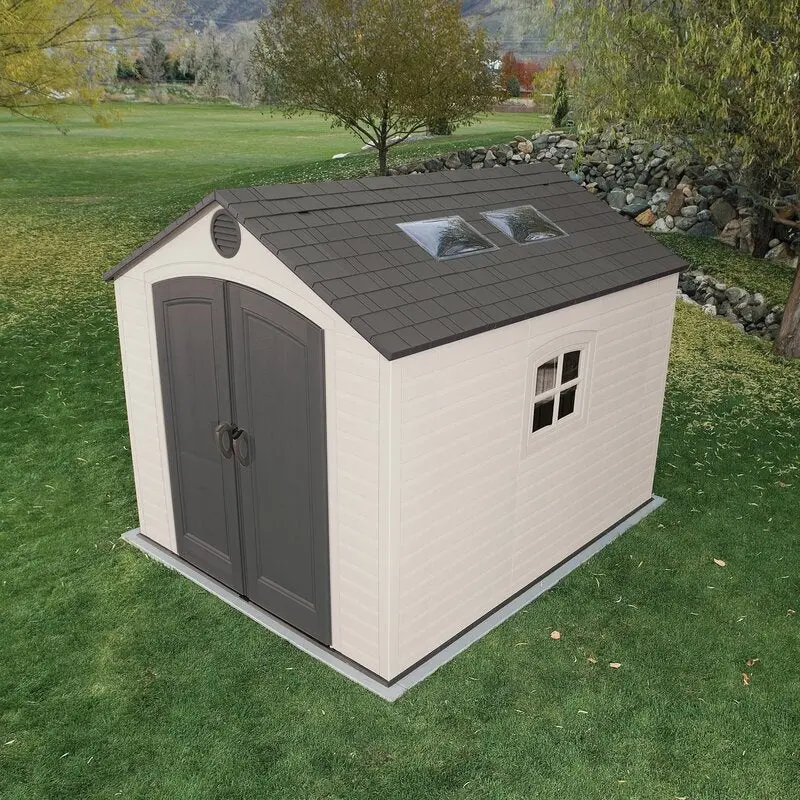 Spacious 8 ft x 10 ft Traditional-Style Plastic Storage Shed