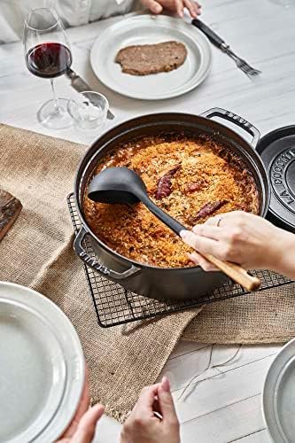 Cast Iron Dutch Oven 7-qt Round Cocotte, Serves 7- 8, Black Matte