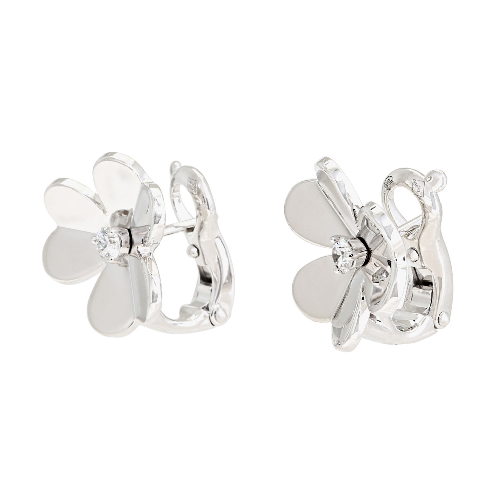 Van Cleef & Arpels Frivole Earrings 18K White Gold VCARD80200