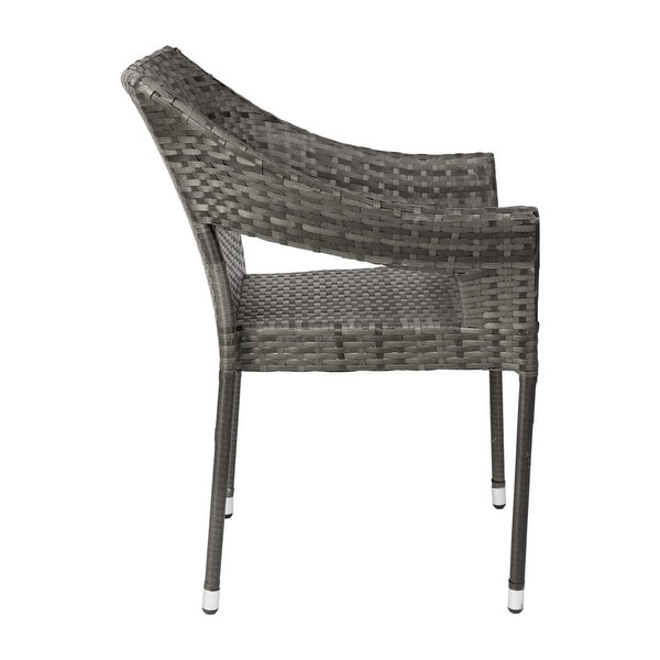 All Weather Commercial Grade PE Rattan Stacking Patio Chairs