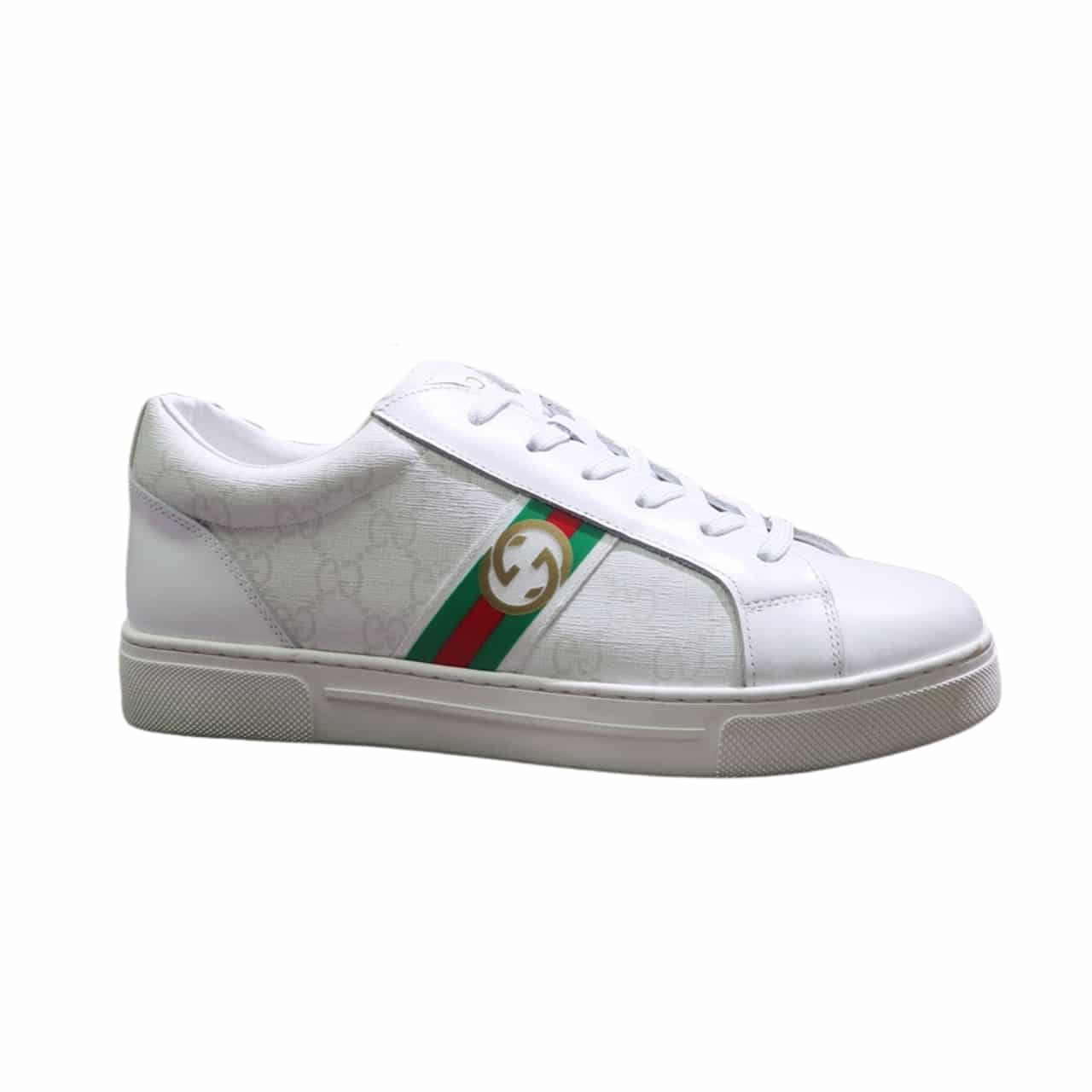 Gucci Gg Supreme White Sneaker Gg With Web