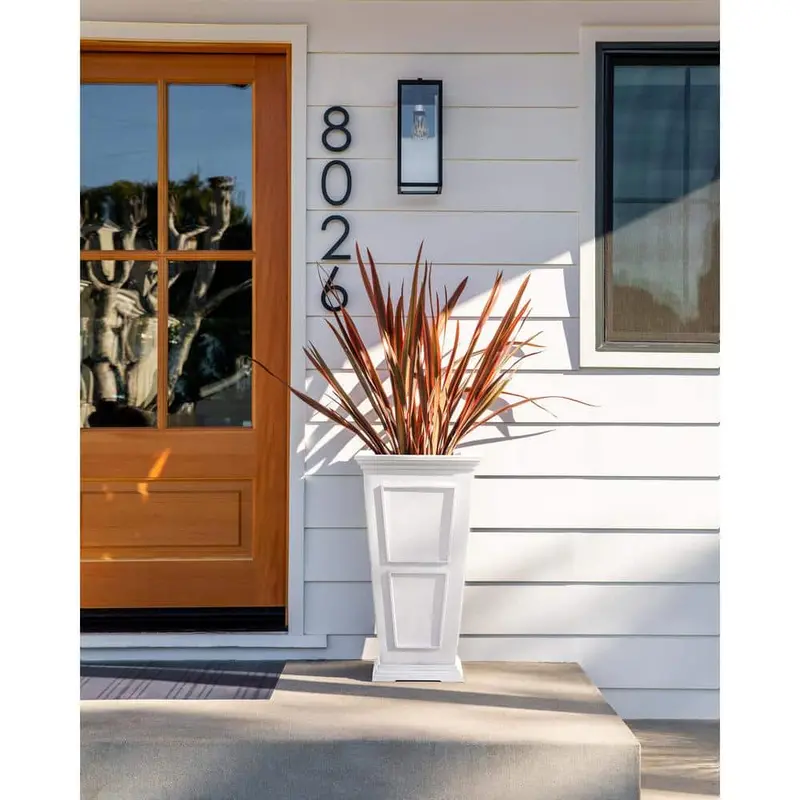 Veradek Brixton Series 28 in. T White Plastic Planter (2-Pack) BXVTL28W-2PK