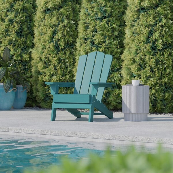 Commercial Grade AllWeather Adirondack Chair with Swiveling Cupholder