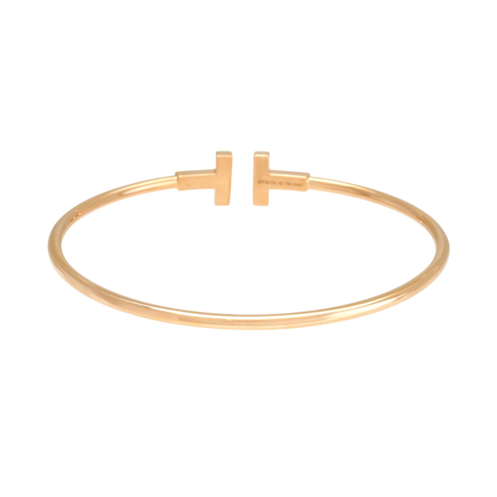 Tiffany & Co. Tiffany T Wire Bracelet 18K Rose Gold Diamond 60010769