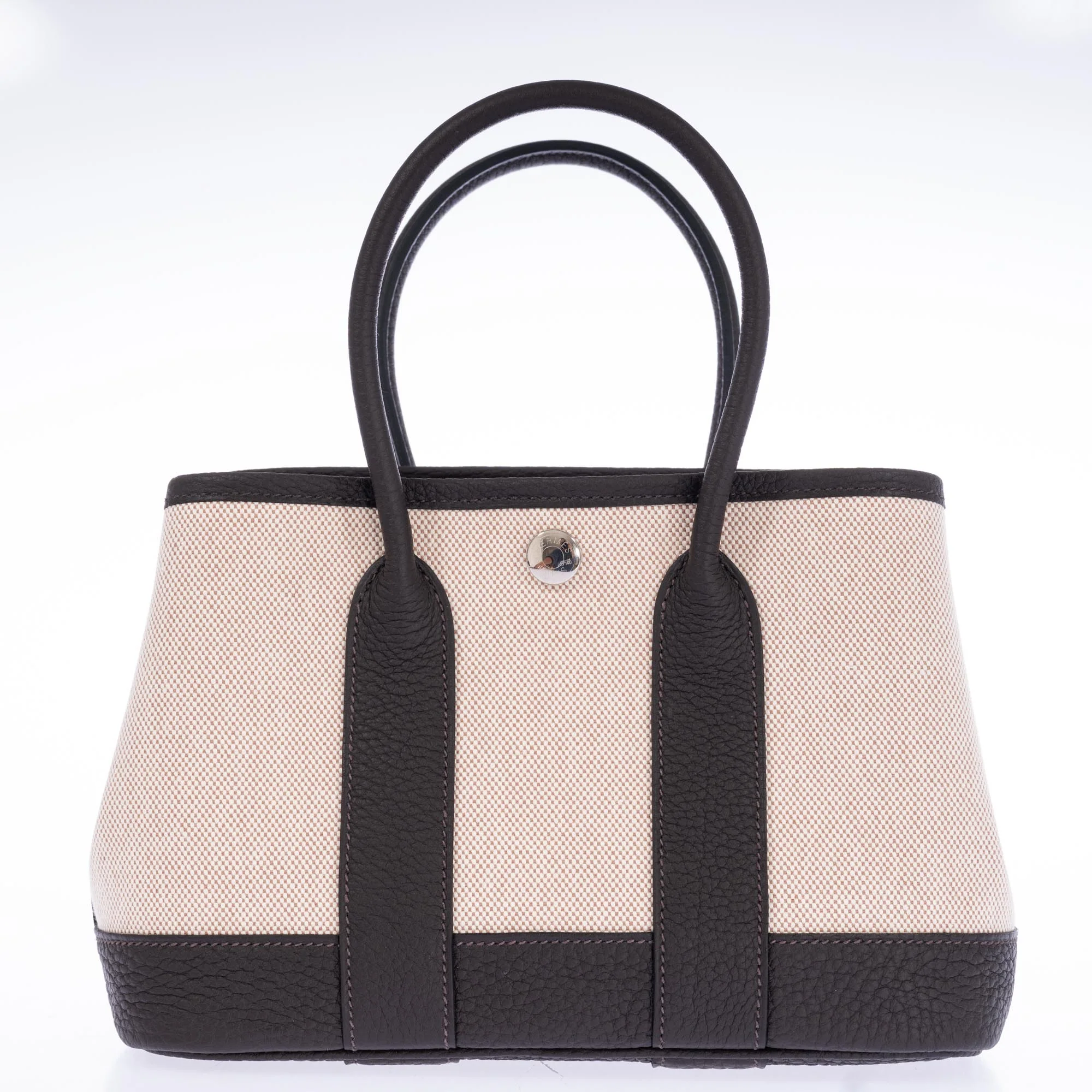 Hermès Garden Party Micro (TTPM) Toile H Viking & Ébène Negonda Palladium Hardware