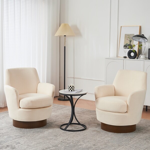 Velvet Swivel Barrel Chair,Swivel Accent Chairs Armchair for Living Room(Set of 2)