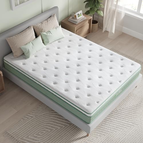 Novilla Queen Mattress 14 inch, Queen Size Hybrid Mattress in a Box with Motion Isolation,Gel Memory Foam with Pocket Springs for Support & Pressure Relief, Medium Firm Pillow Top Mattresses