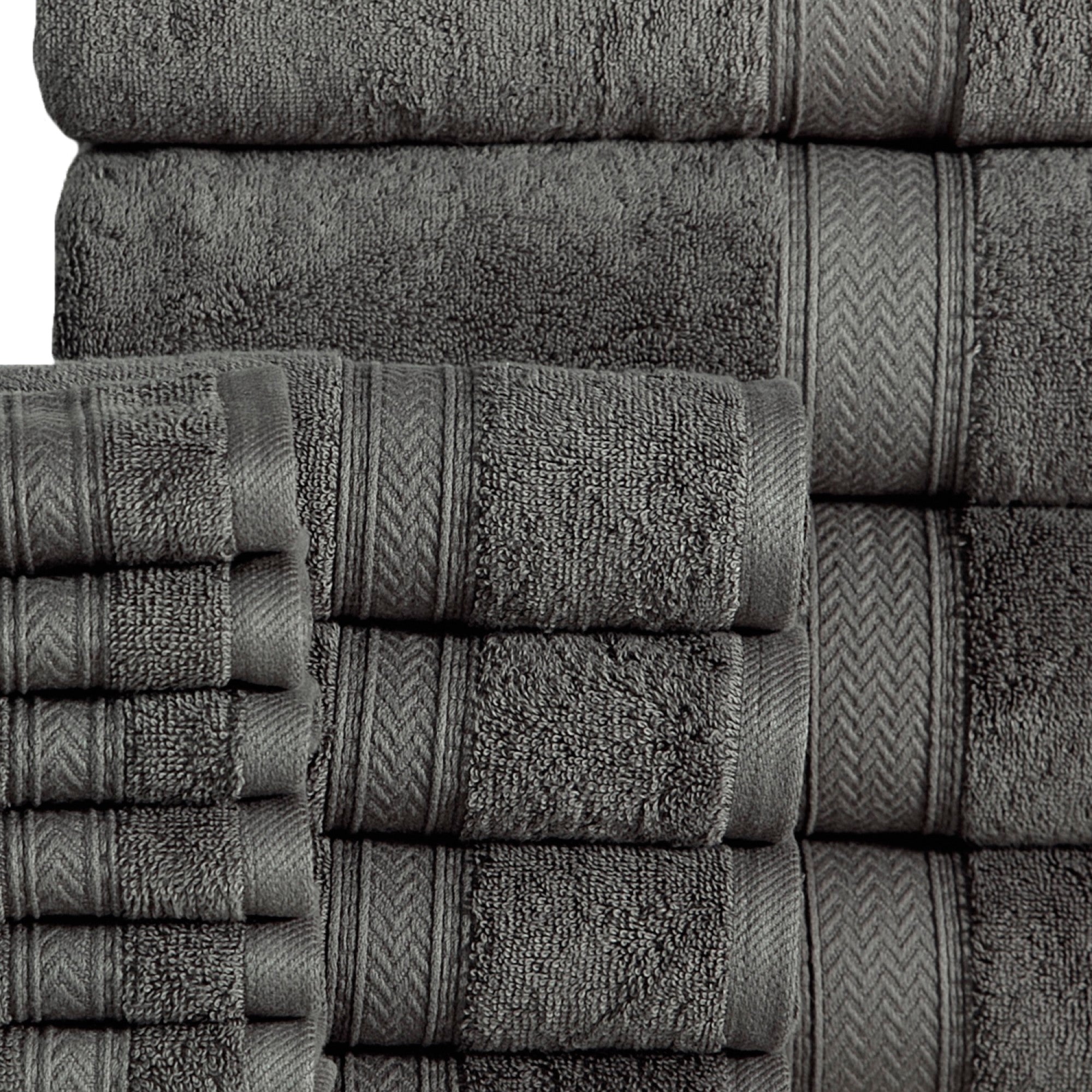 16PC Bath Towel Set (4 Bath, 4 Hand and 8 Wash) – Grey, Addy Home Best Value