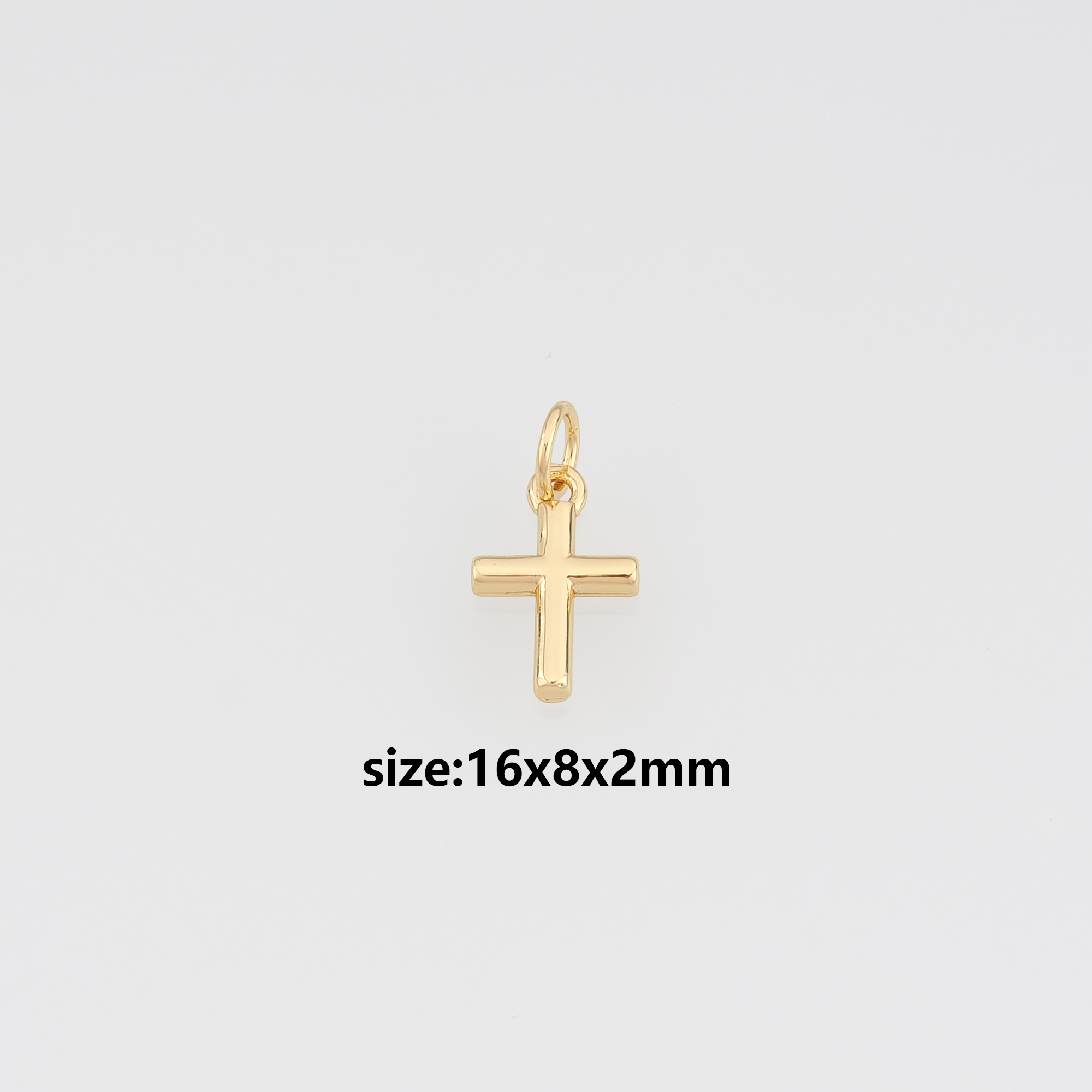18K Gold Filled Cross Pendant,Religious Charm Earrings Necklace for DIY Jewelry Making Supply