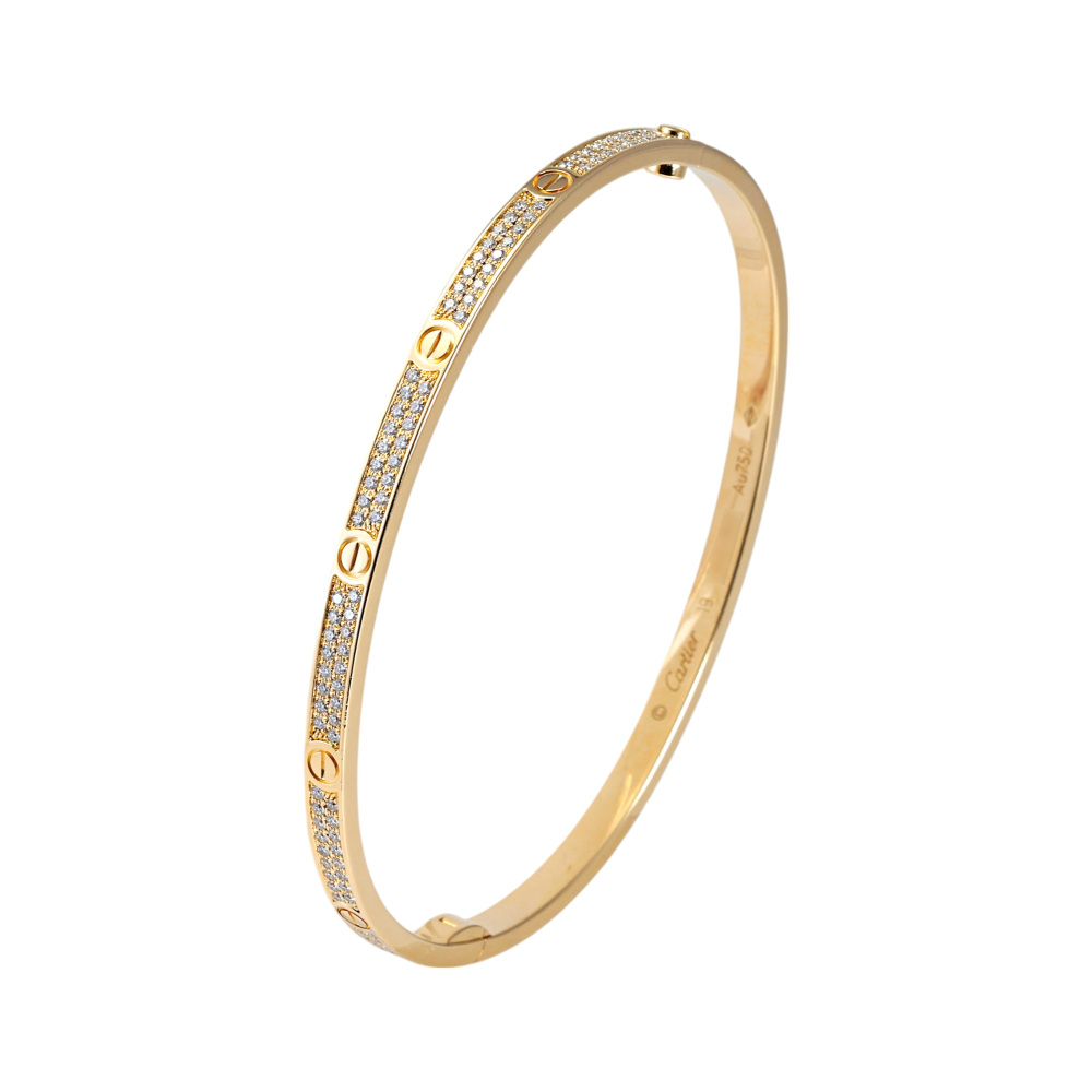Cartier Love Pave Bracelet 18K Yellow Gold Diamond N6710600