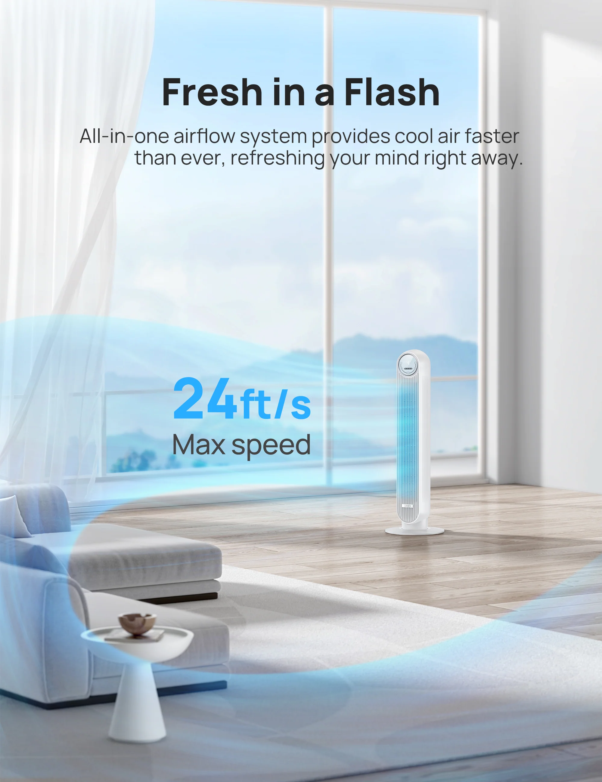 Smart Tower Fan Nomad One S 24ft/s