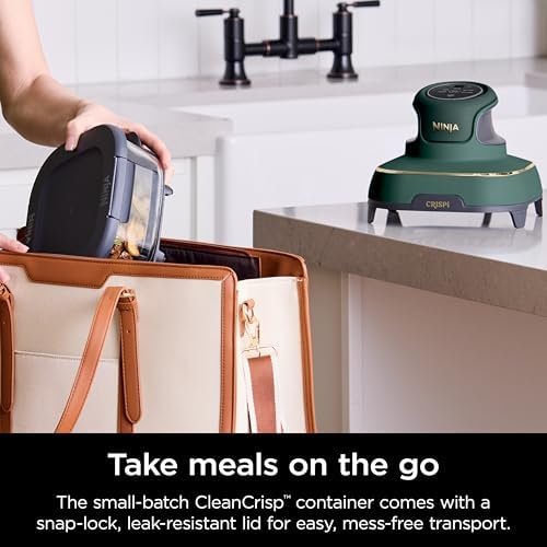 5-in-1 Glass Air Fryer | 450°F, Nontoxic, 4QT & 6-Cup Containers & Lids | Microwave, Freezer, Dishwasher Safe | Air Fry, Bake, Recrisp, Keep Warm | Brit. Racing Green