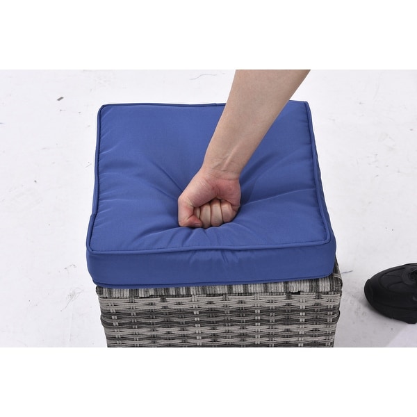 Patio Furniture Set,7 Pieces Sectional Conversation Sofa with Ottomans,All Weather,With Backrest and Removable Cushions