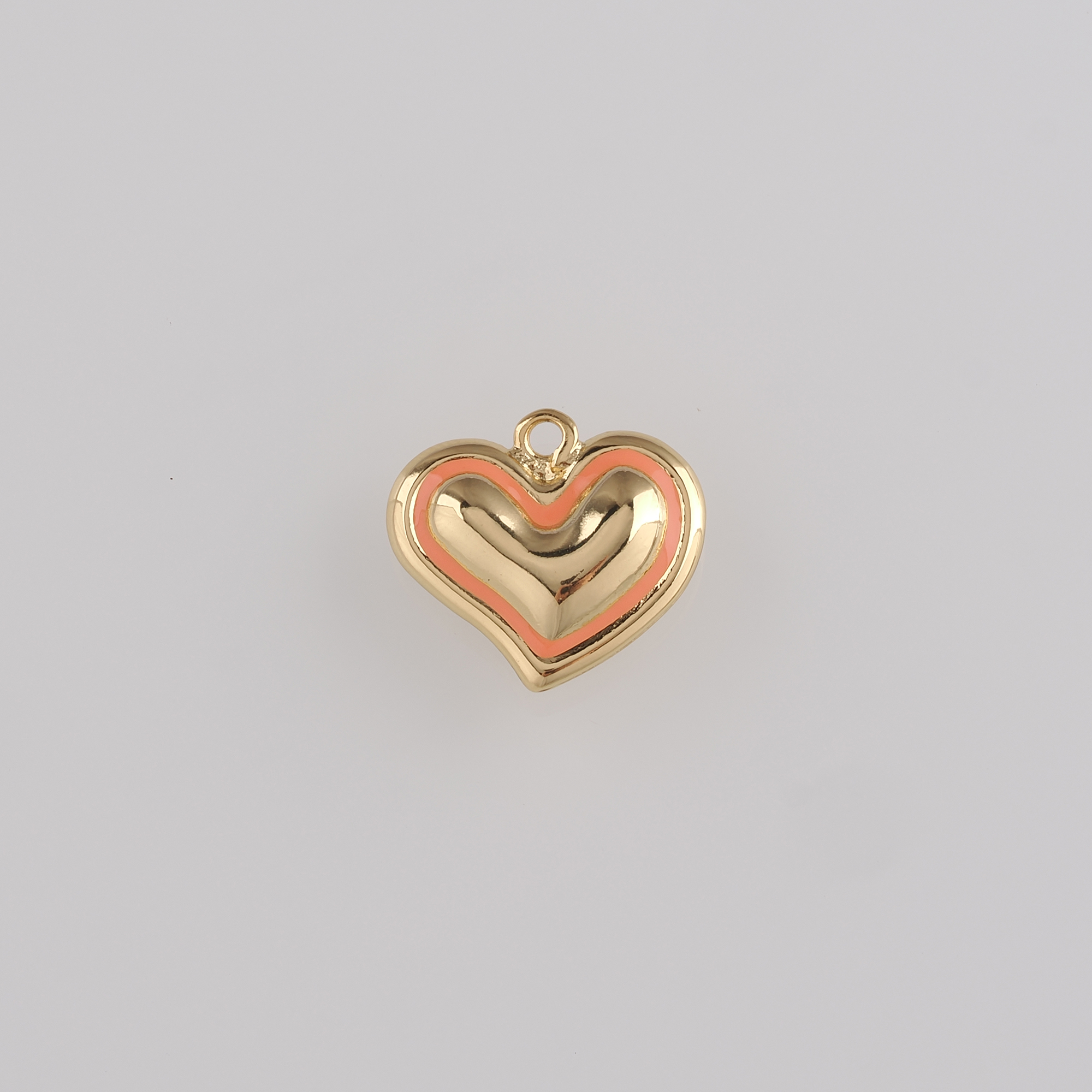 18K Gold Filled Heart Pendant,Enamel Heart Charm Earrings Necklace for DIY Jewelry Making Supply