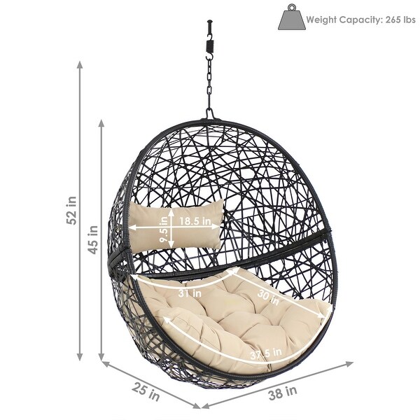 Sunnydaze Jackson Hanging Egg Chair
