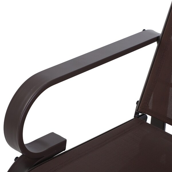 Outsunny Single Glider Brown Mesh Rocking Chair