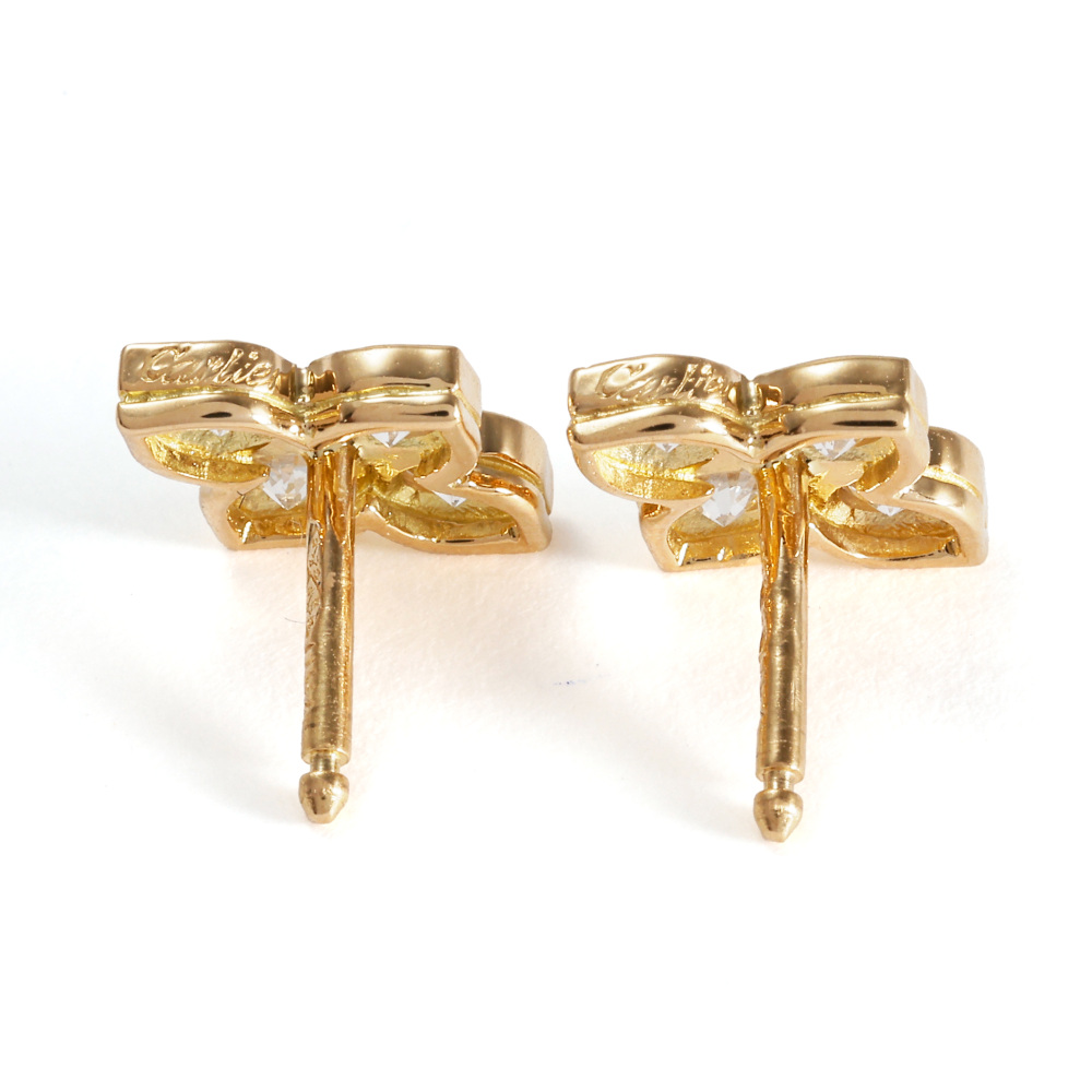 Cartier Hindu Earrings 18K Yellow Gold Diamond
