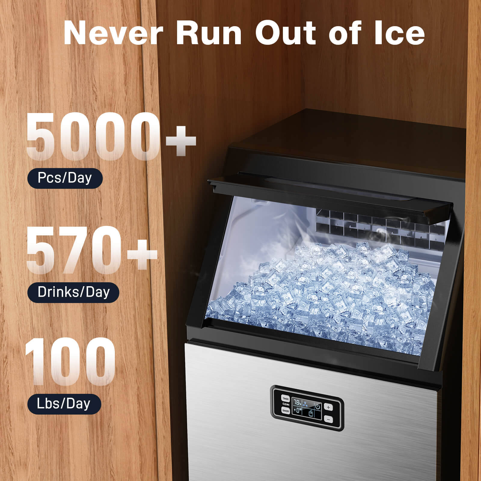 265LBS Freestanding Commercial Ice Maker