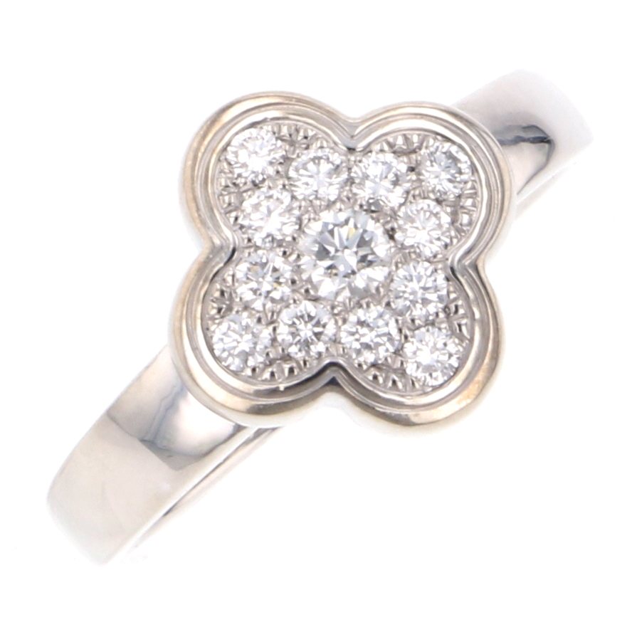 Van Cleef & Arpels Pure Alhambra Ring 18K White Gold Diamond