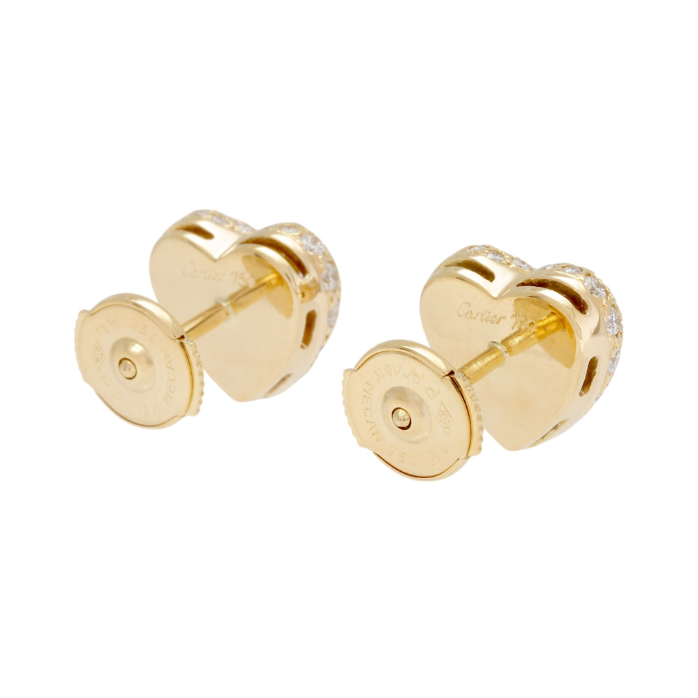 Cartier Heart Earrings 18K Yellow Gold