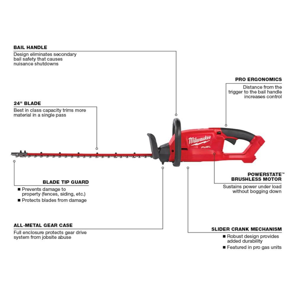Milwaukee M18 FUEL 24In Hedge Trimmer 2726-20