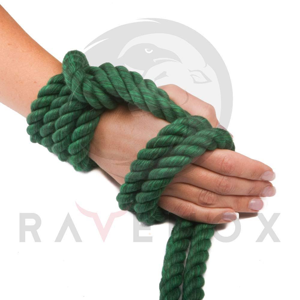 Ravenox Twisted Cotton Rope (Green) - 1/2-Inch x 100-Feet - 13641846358106
