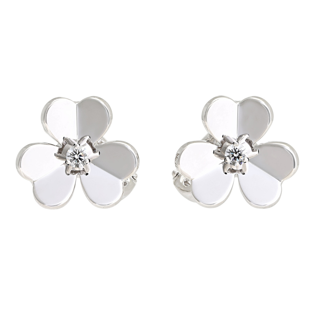 Van Cleef & Arpels Frivole Earrings 18K White Gold VCARD80200
