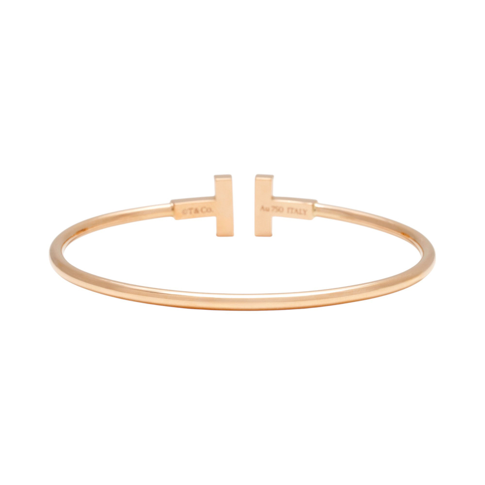 Tiffany & Co. Tiffany T Wire Bracelet 18K Rose Gold Mother of Pearl 63958301