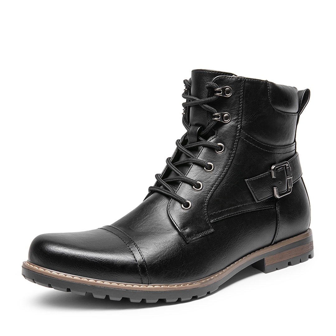 Men's Cap-Toe Motorcycle Combat Boots