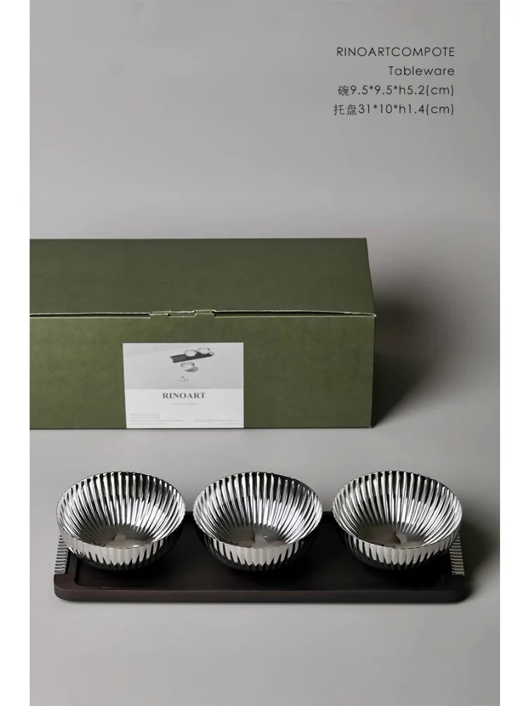 DC137 - High-end line/gift box TIff@ny silver egg walnut nut tray tea tray table ornament housewarming