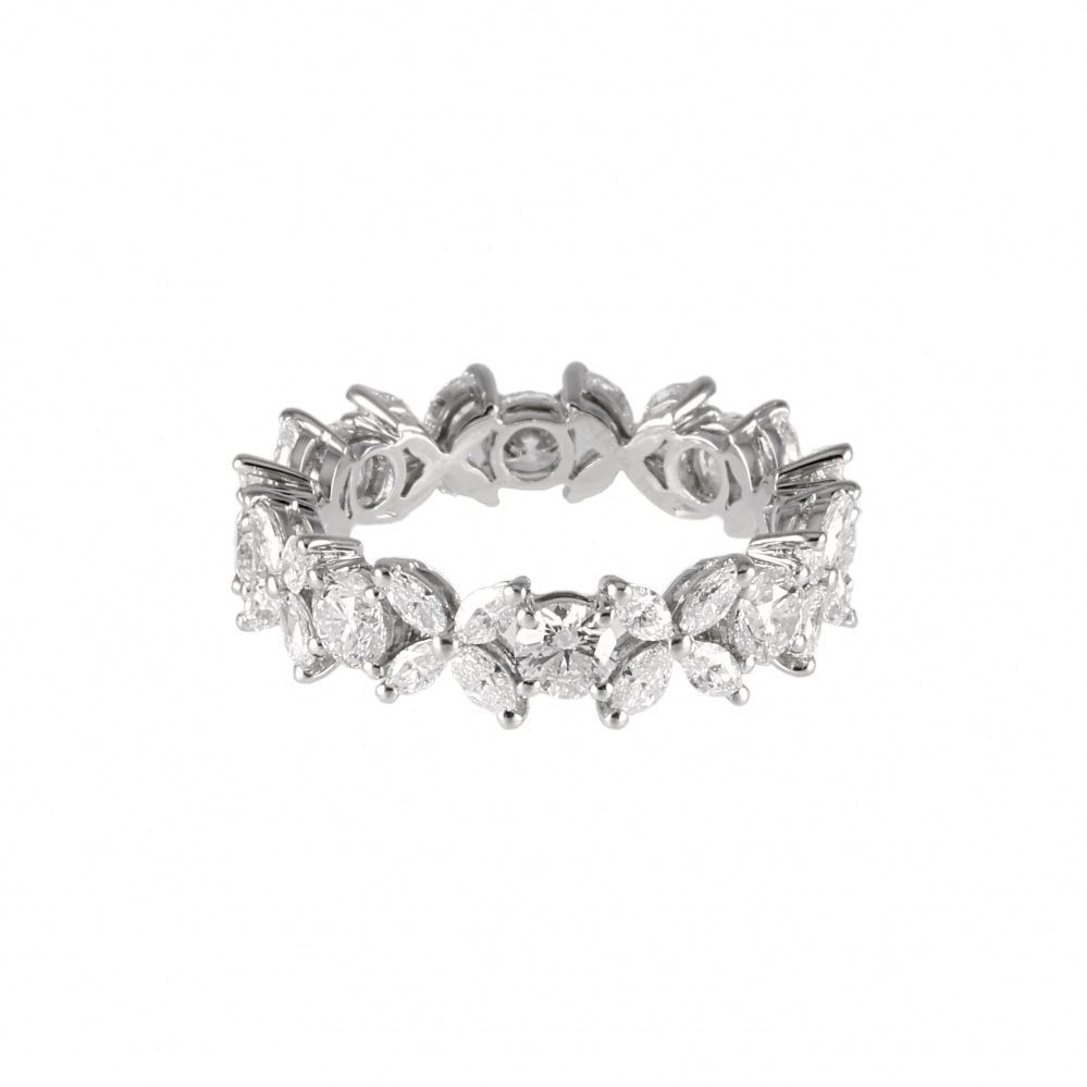 Tiffany & Co. Victoria Alternating Ring Platinum Diamond 60132857