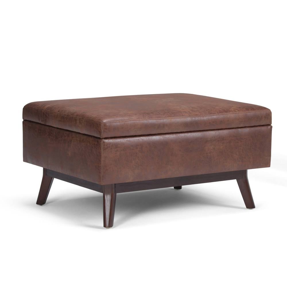Wyndenhall Ethan Mid Century Modern Rectangle Table Ottoman - 34x22W x 26x22D x 18.5x22H - Natural