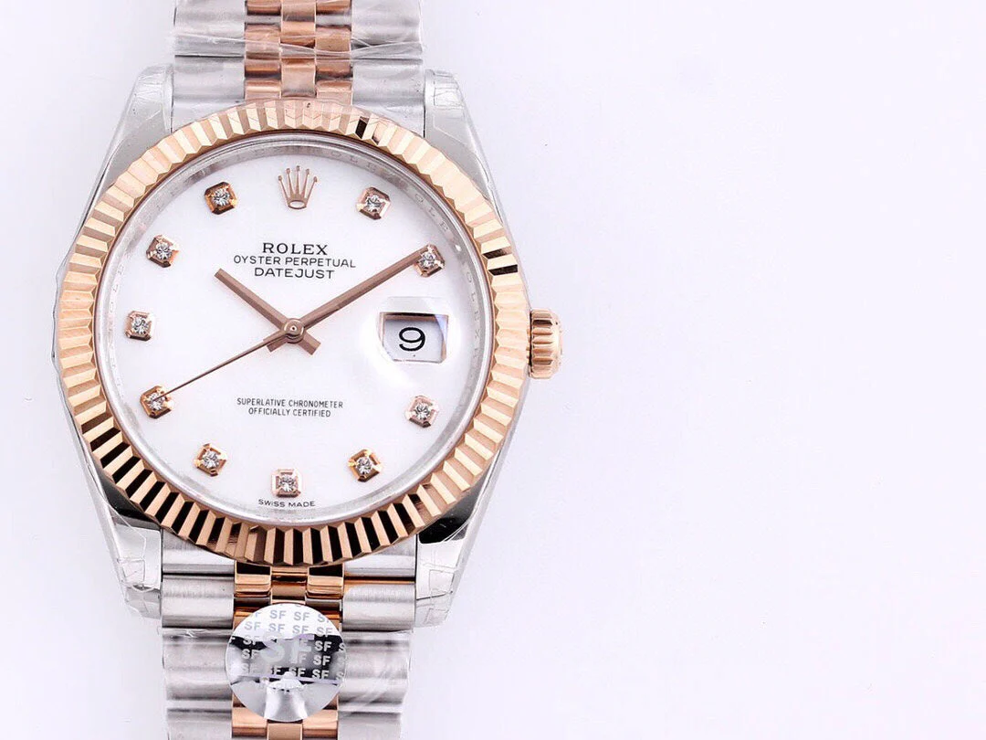 DATEJUST 41MM TWO-TONE WHITE DIAL DIAMOND NUMERAL