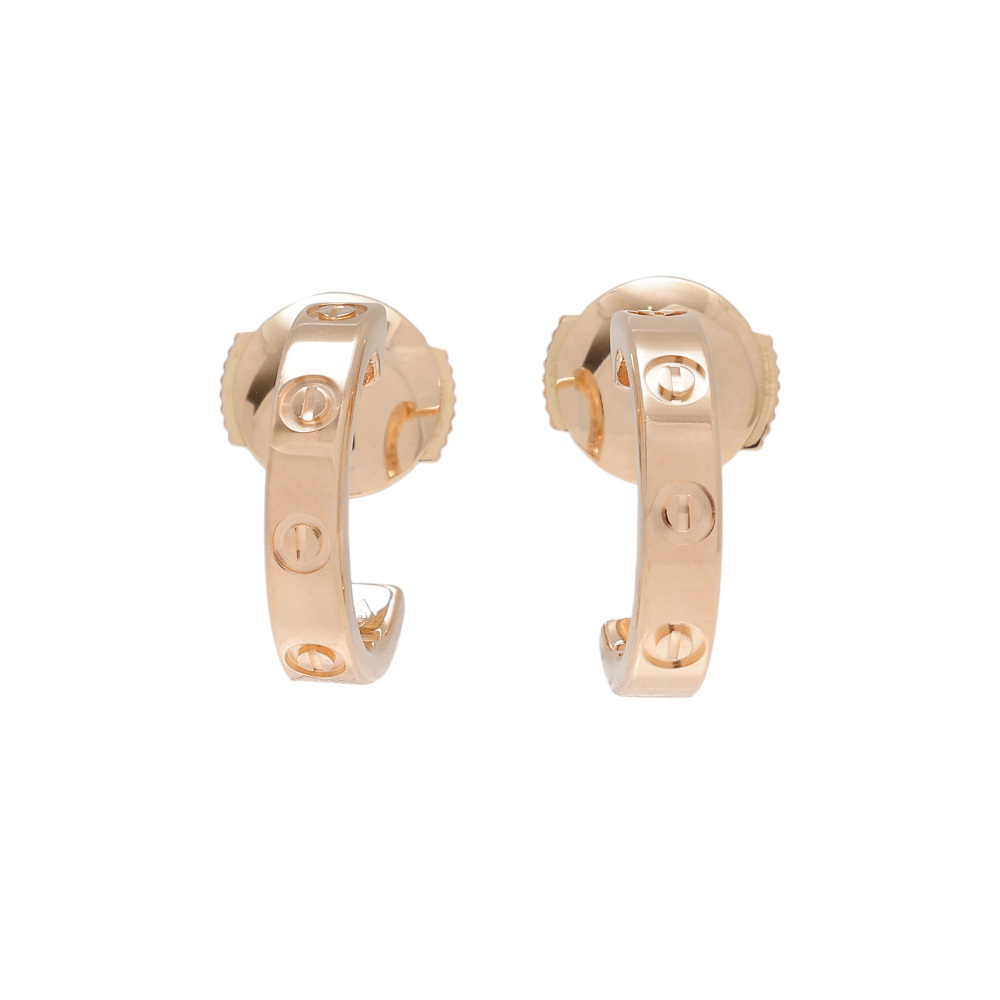 Cartier Love Hoop Sm Earrings 18K Rose Gold B8029000