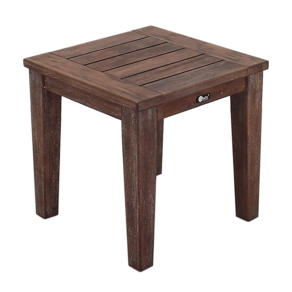 Courtyard Casual Bridgeport II SQ End Table Stained Eucalyptus Wood Knock Down Packing