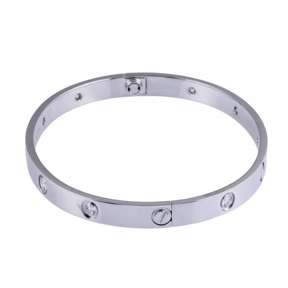 Cartier Love Full D/ Model Bracelet 18K White Gold Diamond B6040700