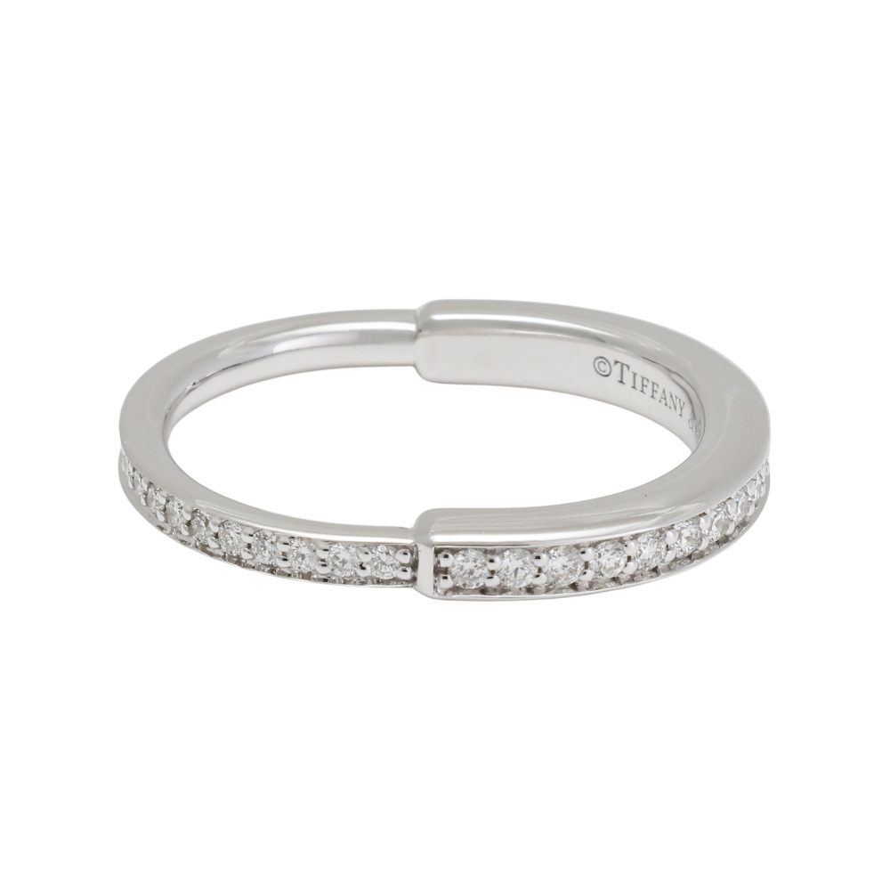 Tiffany & Co. Lock Ring 18K White Gold Diamond 72345177