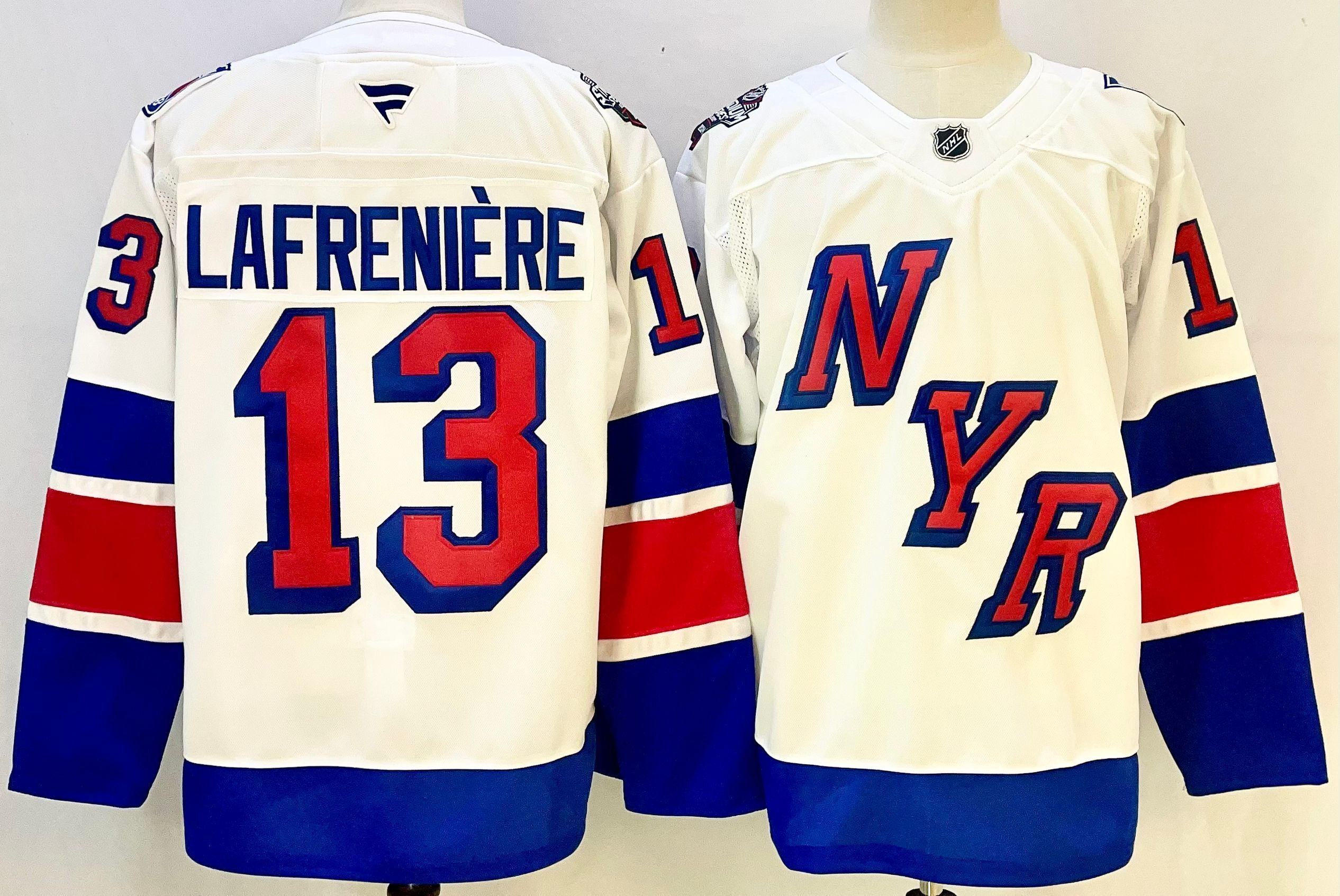 Men's New York Rangers Alexis Lafreniere #13 Fanatics White Breakaway Player Jersey