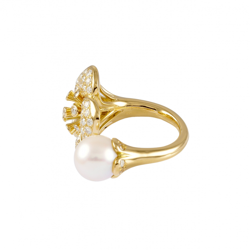 Van Cleef & Arpels Pearl Duo K18YG Yellow Gold Ring