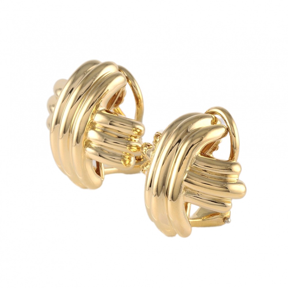 Tiffany & Co. Tiffany Signature Cross K18YG Yellow Gold Earrings