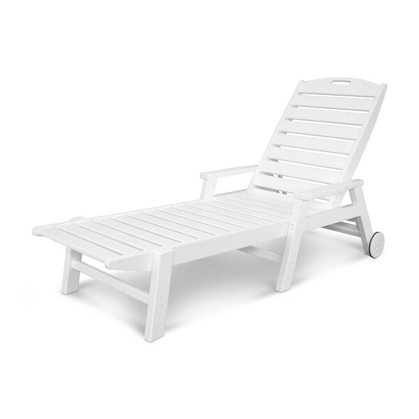POLYWOOD Nautical Chaise Lounge with Arms and Wheels