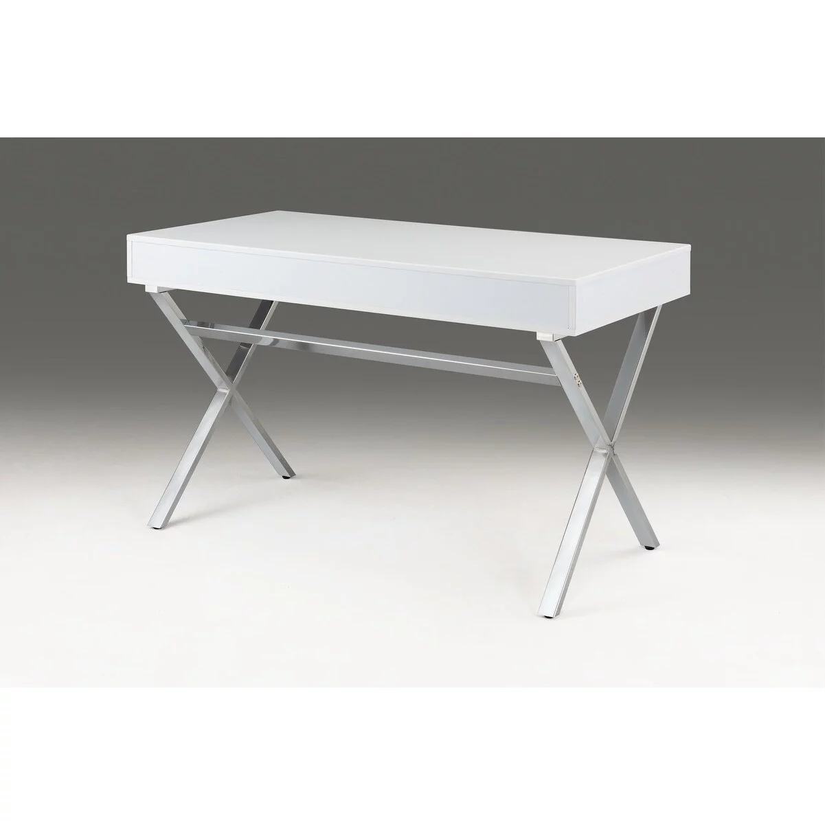 Desk with Two drawers with Medal Base silver