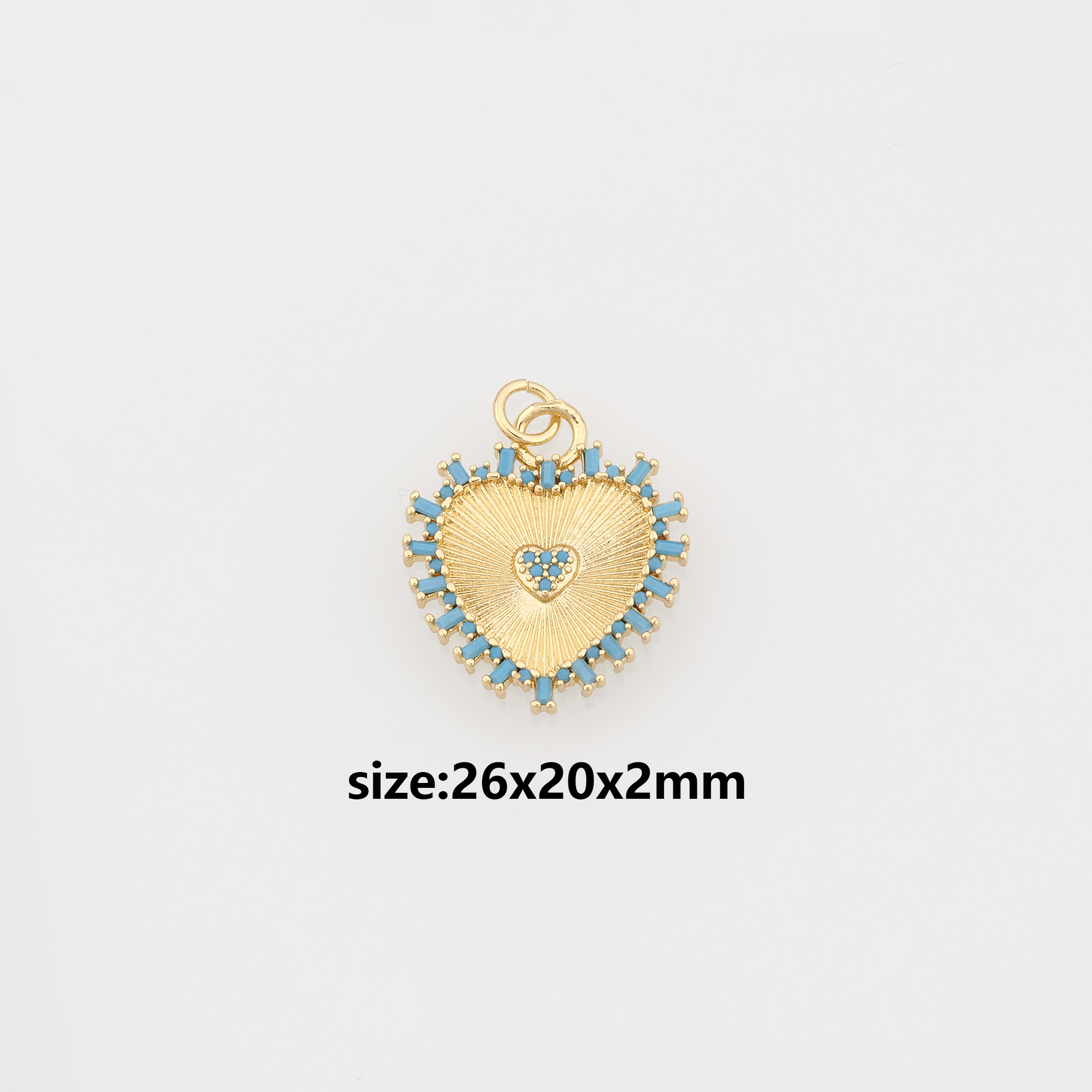 18K Gold Filled Heart Pendant,CZ Micro Pave Heart Charm Earrings Necklace for DIY Jewelry Making Supply