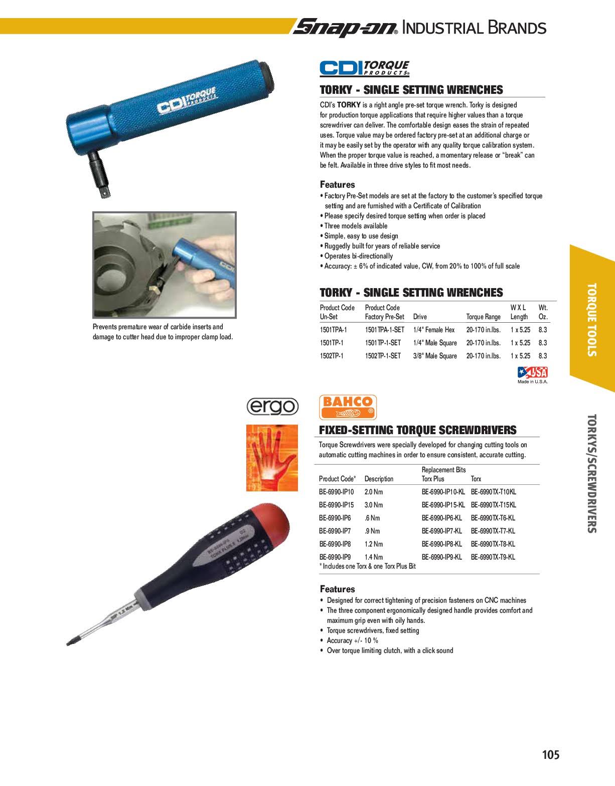 Bahco BE-6990-IP6 - Fixed Torque Screwdriver .6 NM