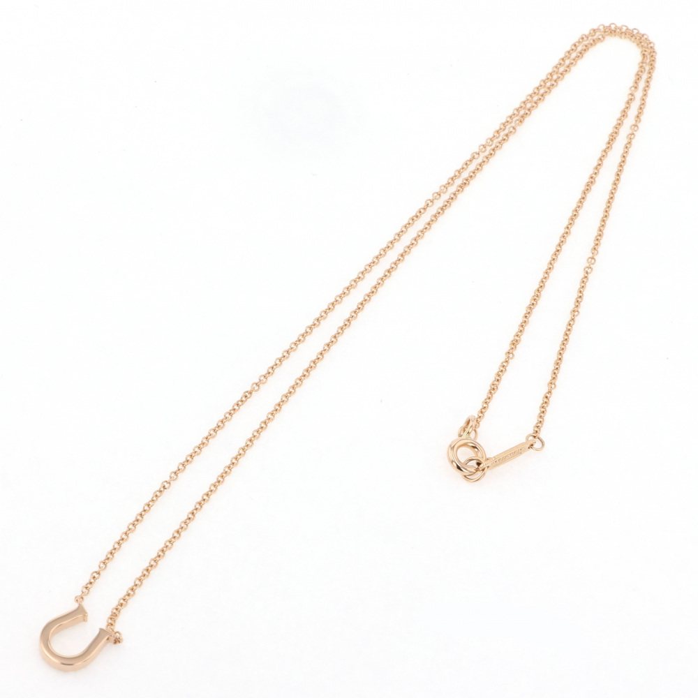 Tiffany & Co. Tiffany Pink Gold Horseshoe Necklace K18PG Diamond