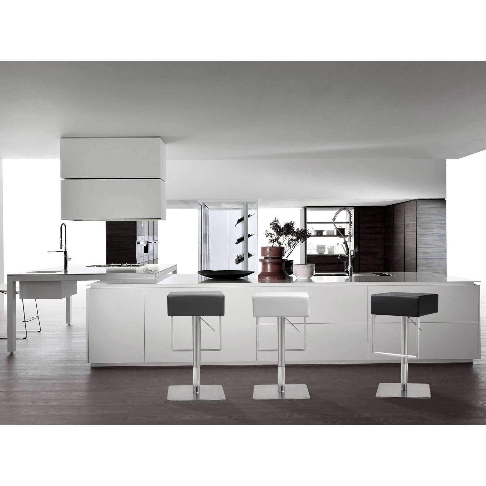 TOV Furniture Seville Stainless Steel Barstool White