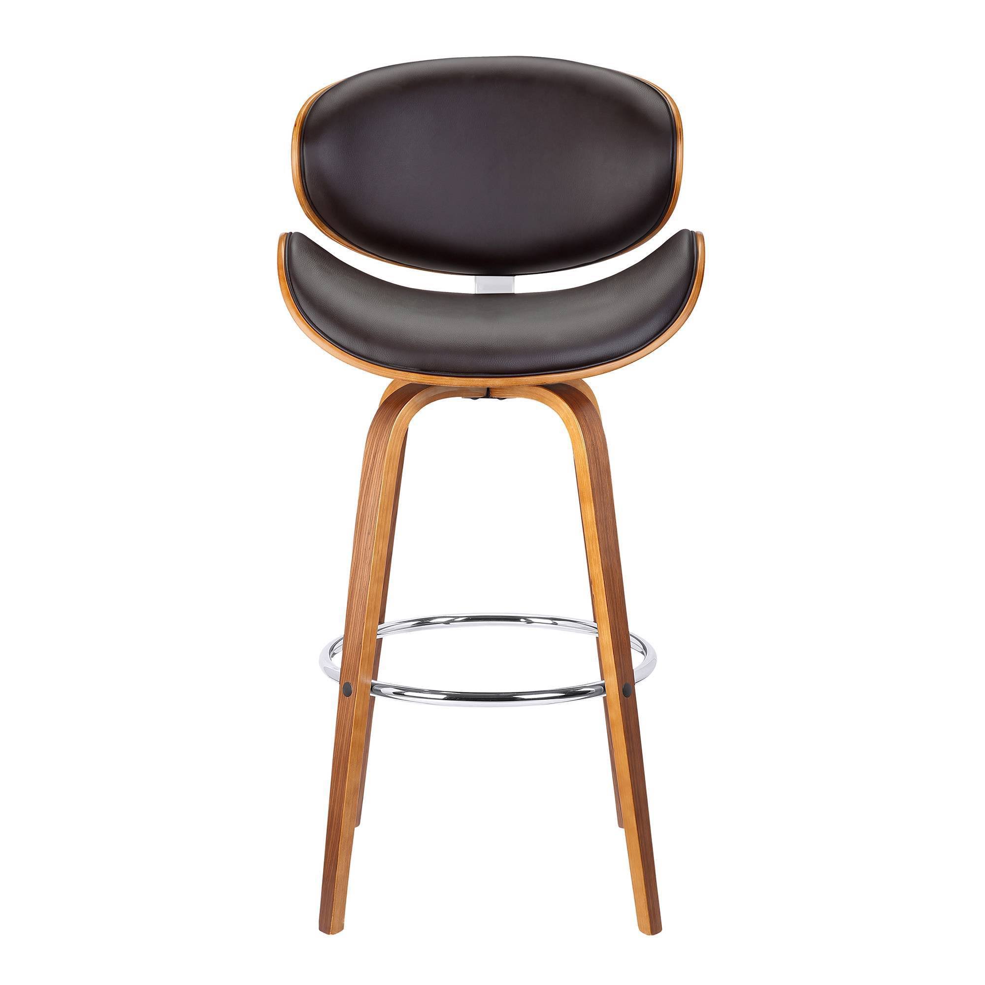 30x22 Caswell Mid-Century Swivel Height Barstool Brown - Armen Living