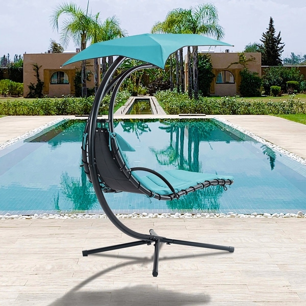 Hanging Chaise Lounger with Removable Canopy