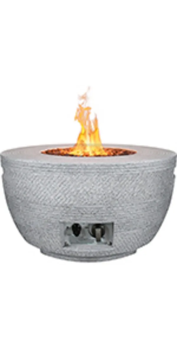 Concrete Propane Fire Pit Table 50,000 BTU Fire Pit Table with Tray Style Lid 25