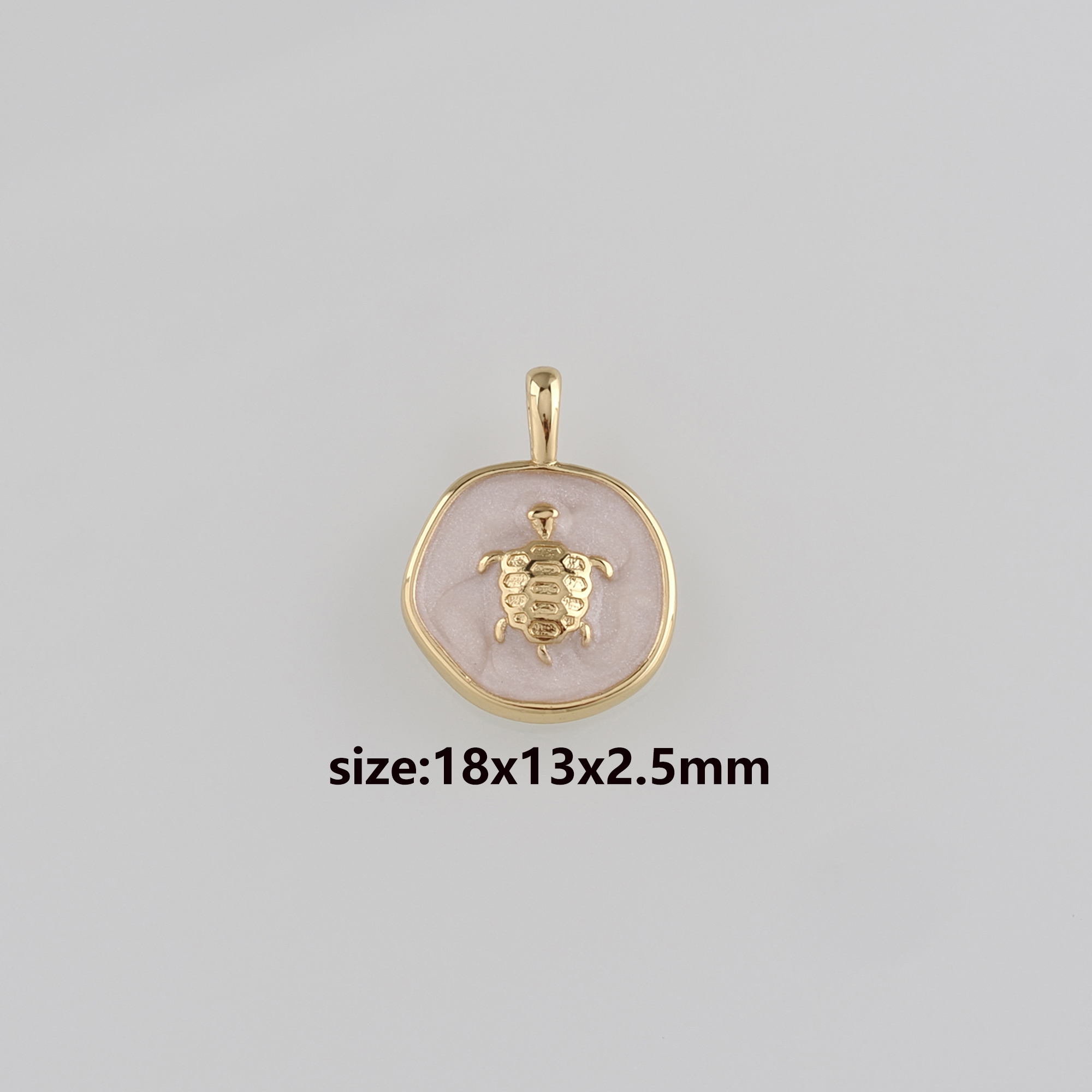 18K Gold Filled Turtle Pendant,Enamel Turtle Charm Earrings Necklace for DIY Jewelry Making Supply